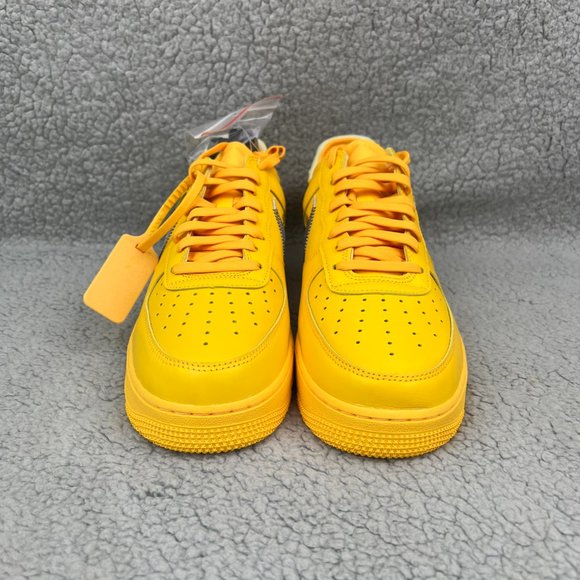 Nike Off White Air Force 1 Low Men 9 Shoes University Gold Lemonade ICA Yellow 1 - Picture 4 of 14